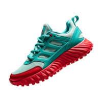 a red and green shoe with a red sole isolated on transparent background png