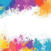 Cute colorful ink splatter with white background vector