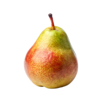 A pear with a red and green spots on transparent background, png