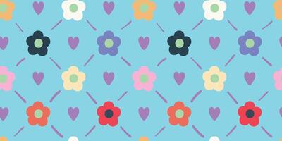 St. Valentine's day seamless floral pattern. Azure background. vector