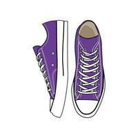 Sneaker Violet Color Wiht Background White Art ANd Illustration vector