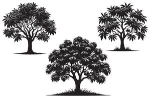 This mango tree silhouette features a clean and bold design for versatile uses in print or digital. vector