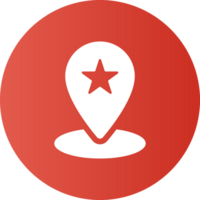 Red Gradient Maps Circle Star Solid Circle Icon png