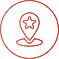 Red Gradient Maps Circle Star Outline Circle Icon png