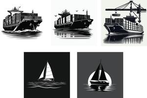 Four different types of shipping icons vector
