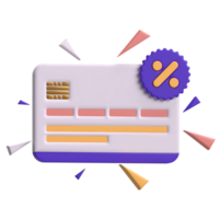 Credit Card Icon 3D Render png