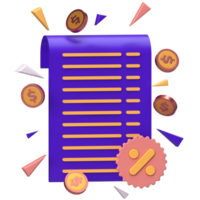 Pricing List Icon 3D Render png
