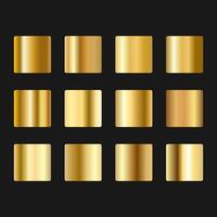 Golden metallic gradient set. Gold texture metal background. Glossy design for frames, banners, ribbons and labels. illustration vector