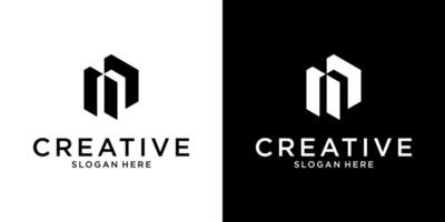 M initial letter logo design concept. vector