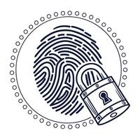 Fingerprint identification logo with slogan template vector