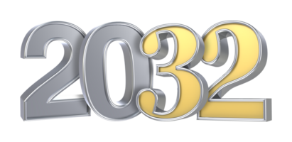 Happy New Year 2032 3D Render png
