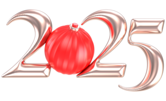 Ball Red With Copper Rough Number 2025 3D Render png