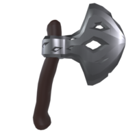 Detailed 3D rendering of a fantasy axe with intricate design png