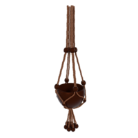 Elegant hanging planter with macrame design for indoor or outdoor use png