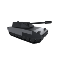 3D rendering of a military tank model on a transparent background png