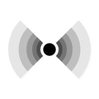 Cute radar signal icon, symbol for internet connection, sonar and radio sound waves illustration isolated on white background vector