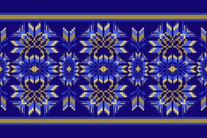 flower ethnic pixel pattern,Aztec style,abstract background. vector