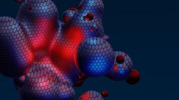 Abstract neon multicolored metaball with scale reptile texture meta ball bubble transition transformation for business presentation background template for reports futuristic 3d render animation loop photo