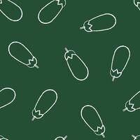 Decorative chalked contour vegetable seamless pattern. Chalk silhouette trendy background ornament with eggpalnt vegetables on green chalkboard. Seamless illustration for fabric print pattern vector