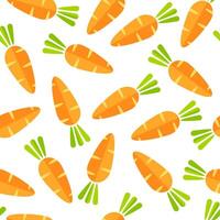 Flat vegetable seamless pattern. Retro style background ornament with abstract ordered carrot vegetables in bright orange colors. illustration for wrapping paper or season celebration card. vector