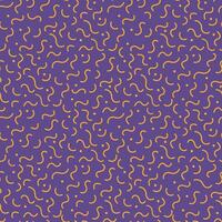 Stylish 1980s abstract memphis seamless pattern. Trendy minimal texture with orange wavy line and dot on violet background. illustration in neo memphis art style for poster template. vector