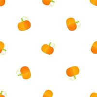 Fresh vegetable seamless pattern. Modern texture background design with randomly ordered pumpkin or squash vegetables in natural orange and yellow colors. Cute illustration for restaurant menu vector