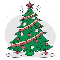 a christmas tree with a star on it vector