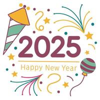 an ice cream cone with the words happy new year on it vector