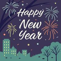 a poster with a tree and a building with a building in the background vector