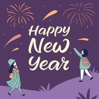 a poster with a man pointing to a fireworks with a man pointing at it vector