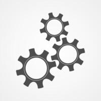 Mechanical gears black progress illustration. Teamwork concept design element, contour cog and gear signify human cooperation or communication progress. Cogwheel graphic for pictogram template. vector