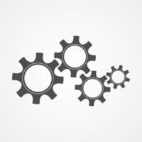 Mechanical cogs technology illustration. Cooperation concept engine system with black contour cog and gear signify human progress. Cogwheel graphic for modern background or sign template vector