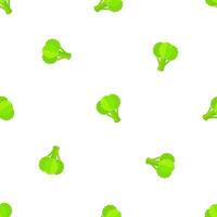 Decorative seamless organic vegetable pattern. Retro style trendy background ornament with randomly oredered broccoli vegetables in bright greenery colors. illustration for vegetarian menu vector