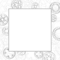 Decorative frame with cog and gear vector