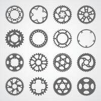 Set of 16 isolated gears and cogs vector