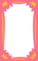 Wavy scallop border shape. Rectangle fun psychedelic hand drawn frame. Doodle cute design for text photo and picture. Groovy child template. Y2K decorative blank. png