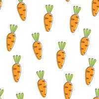 Carrot seamless vegetable pattern flat illustration. Fresh food pattern in orange and white colors with carrot vegetable seamless element. for healthy vegetarian menu, organic fabric print vector
