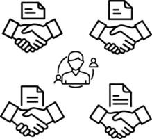 Handshake with Doc file icon vector