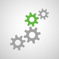 Creative cogwheel mechanism with four gears vector