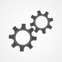 Mechanical gears illustration. Cooperation concept design element, black silhouette cog and gear signify human progress and people commucnication. Cogwheel graphic for web element vector