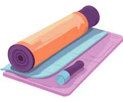 yoga equipment rolled up exercise mat png