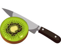 A knife and a kiwi icon on a transparent background png