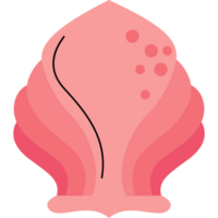 A pink shell with dots on it png