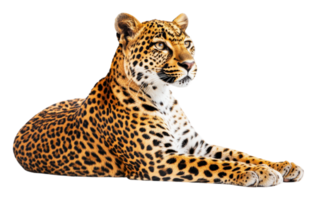 Leopard lounging in a relaxed pose at the zoo png