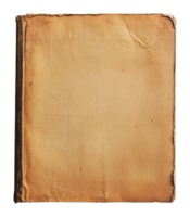 Old, worn book with blank pages on display png