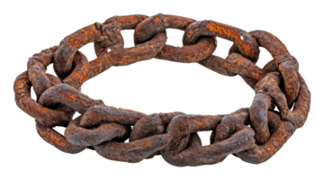 Rusty metal chain links from an ancient setting png