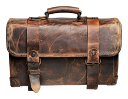Crafted leather bag with rustic charm png