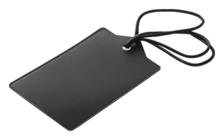 Blank black tag with string for labeling use png