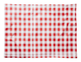 Checkered tablecloth in red and white pattern png
