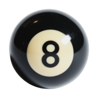 Eight ball rests on pool table in a game setting png